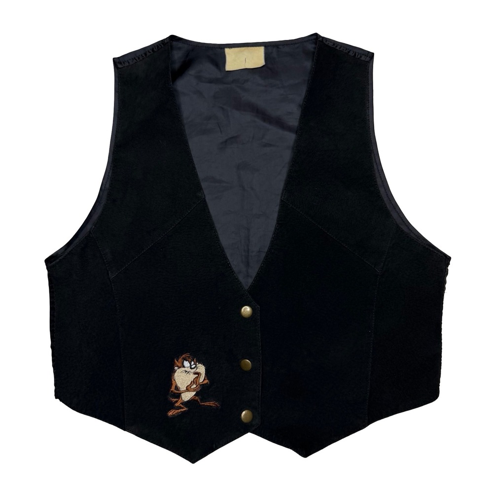 Vintage Acme Tazmanian Devil Taz‎ suede leather vest